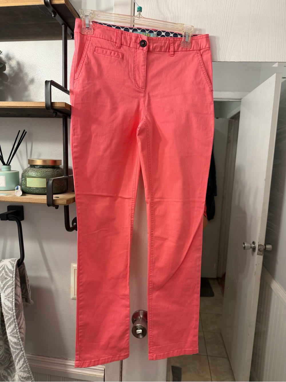 Boden-Pink Straight-Leg Chinos